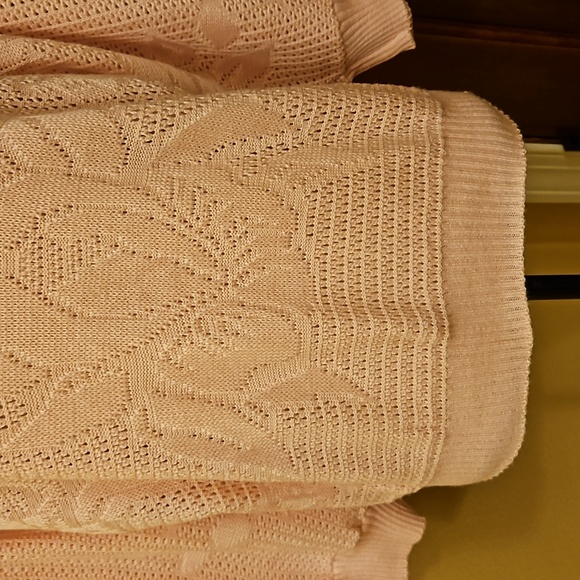 VINTAGE KENETH TOO SWEATER TURTLE NECK PINK FLORAL 100% ACRYLIC NO SIZE TAG - Picture 5 of 9